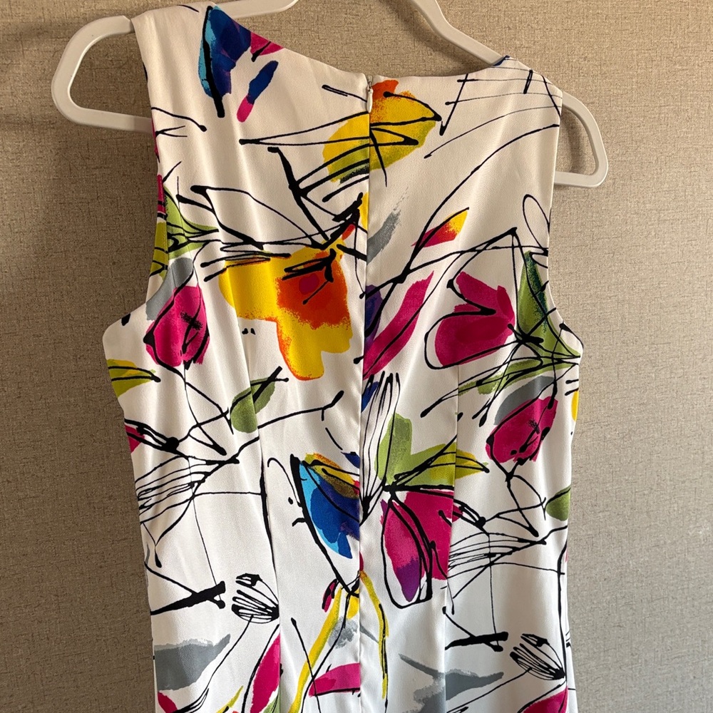 AGB Dress Women’s Sz 12 Colorful Abstract Floral Sheath Career Office Chic - Picture 15 of 15